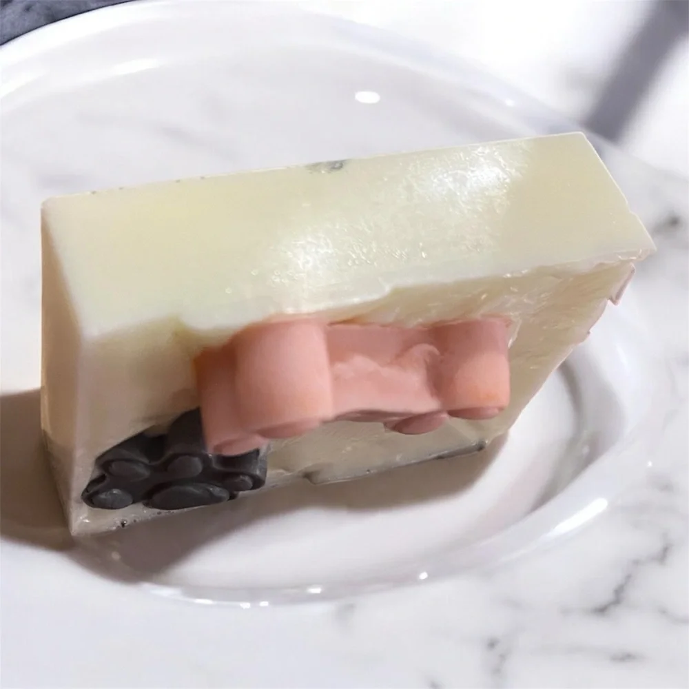 Vanilla soap dog themed 3x2in 6oz hand made shea butter & coconut oil based